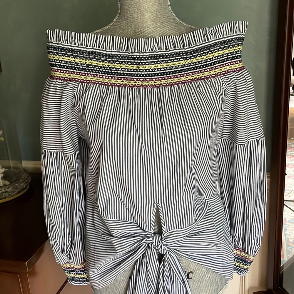 PARKER BLOUSE- smocked, tie front